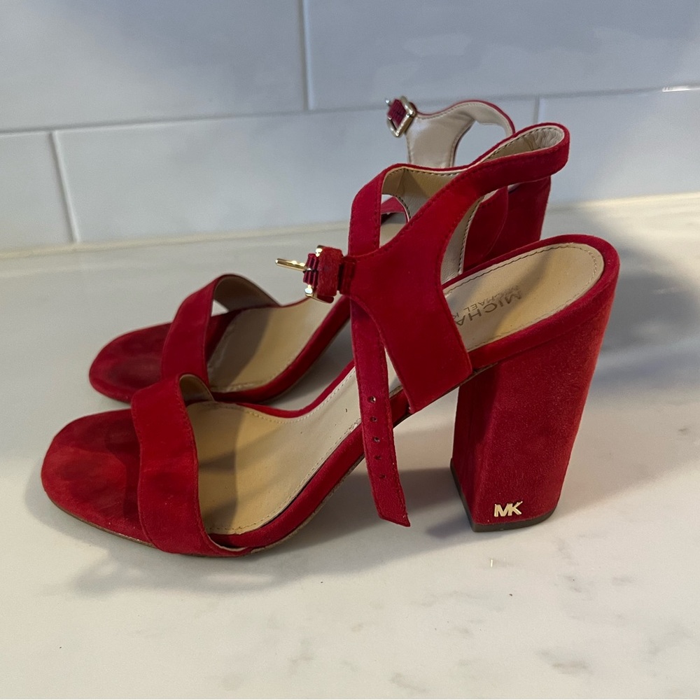 Michael Kors Red Suede Heels - size 6.5